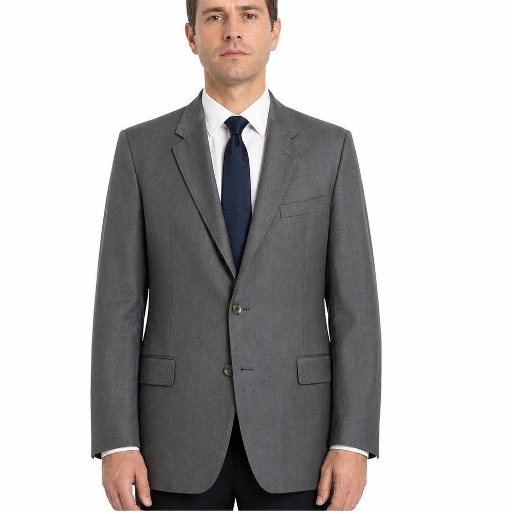 Ted Baker London Endurance Mens‎ Blazer 42L Gray Wool Two Button Suit Jacket